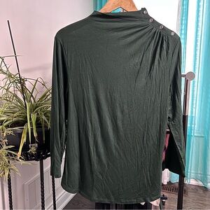 Suzy Shier | NWT Dark Green Cotton Long-sleeves Top Medium